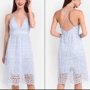 Bardot Powder Blue Lace Dress